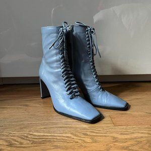 Zara Leather Lace Up Heeled